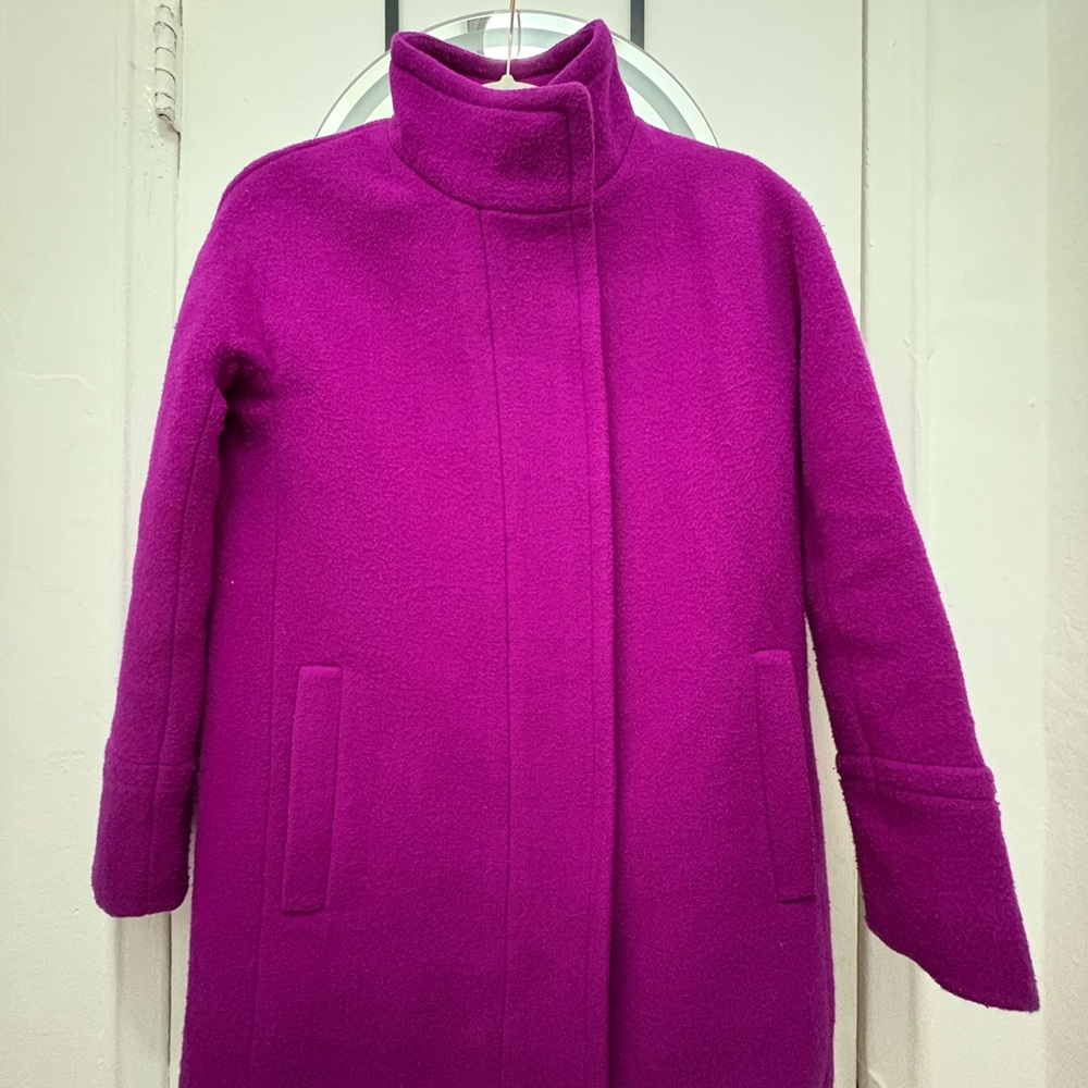 J. Crew Fuchsia Wool Pea Coat